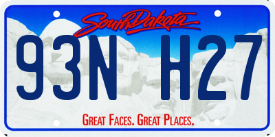 SD license plate 93NH27