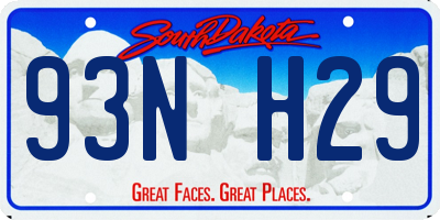 SD license plate 93NH29