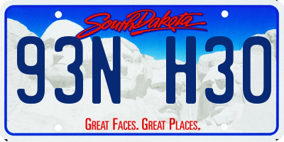 SD license plate 93NH30