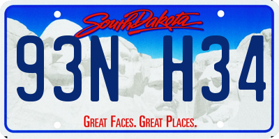 SD license plate 93NH34