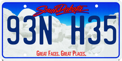 SD license plate 93NH35