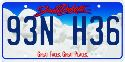 SD license plate 93NH36
