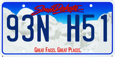 SD license plate 93NH51