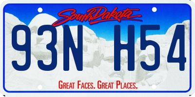 SD license plate 93NH54