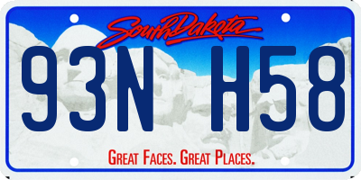 SD license plate 93NH58