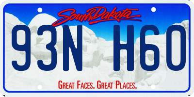 SD license plate 93NH60