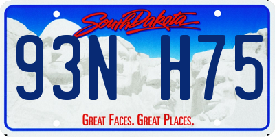 SD license plate 93NH75