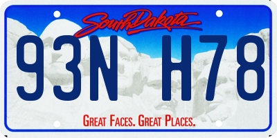 SD license plate 93NH78
