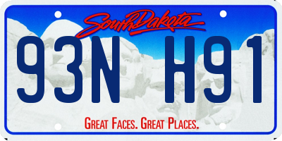 SD license plate 93NH91