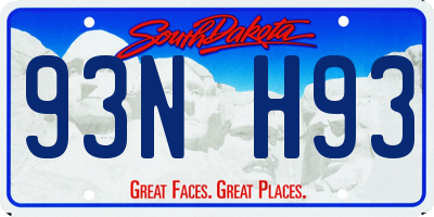 SD license plate 93NH93