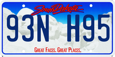 SD license plate 93NH95