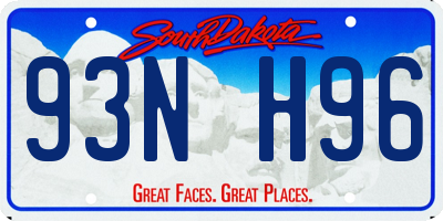 SD license plate 93NH96