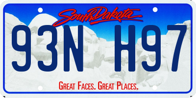 SD license plate 93NH97