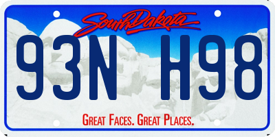SD license plate 93NH98