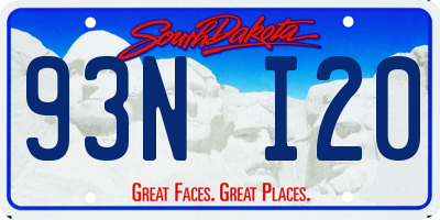 SD license plate 93NI20