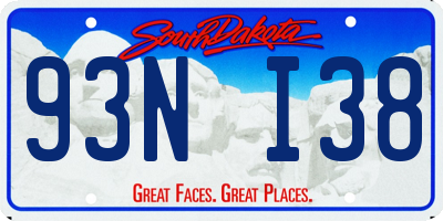 SD license plate 93NI38