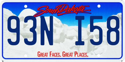 SD license plate 93NI58