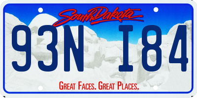 SD license plate 93NI84