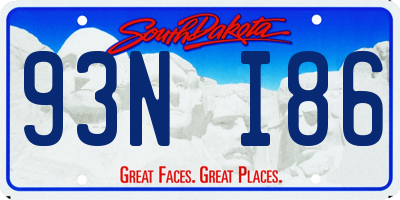 SD license plate 93NI86