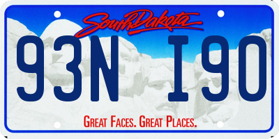 SD license plate 93NI90