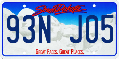SD license plate 93NJ05