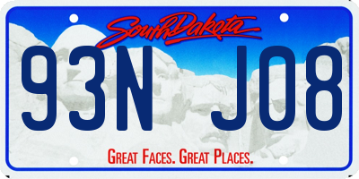 SD license plate 93NJ08