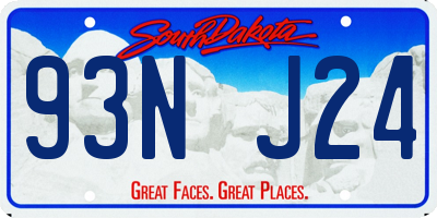 SD license plate 93NJ24
