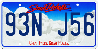 SD license plate 93NJ56