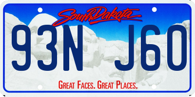 SD license plate 93NJ60