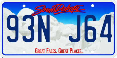 SD license plate 93NJ64