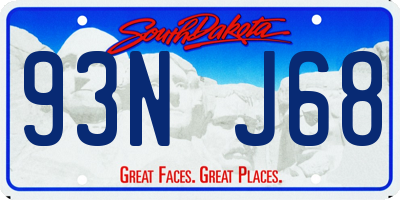 SD license plate 93NJ68