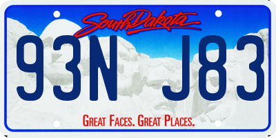 SD license plate 93NJ83