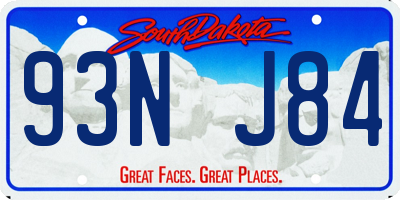 SD license plate 93NJ84