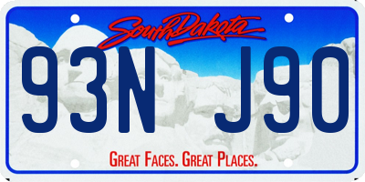 SD license plate 93NJ90