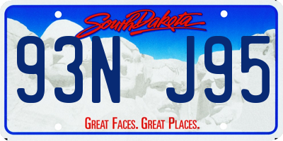 SD license plate 93NJ95