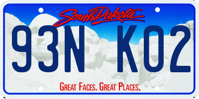 SD license plate 93NK02
