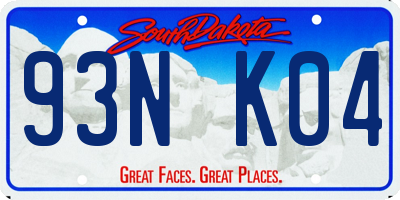 SD license plate 93NK04