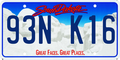 SD license plate 93NK16
