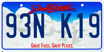 SD license plate 93NK19