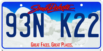 SD license plate 93NK22