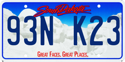 SD license plate 93NK23