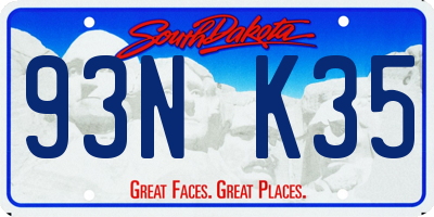 SD license plate 93NK35
