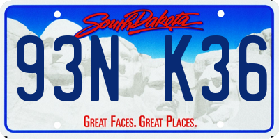 SD license plate 93NK36