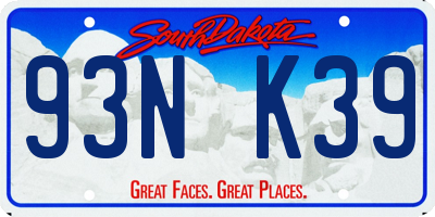 SD license plate 93NK39