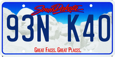 SD license plate 93NK40