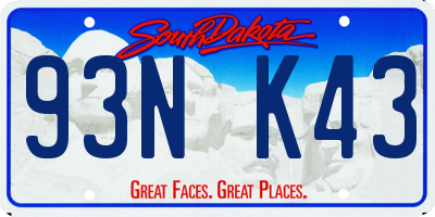 SD license plate 93NK43
