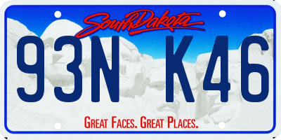 SD license plate 93NK46