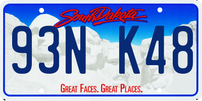 SD license plate 93NK48