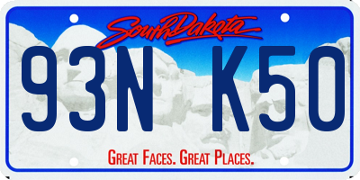 SD license plate 93NK50
