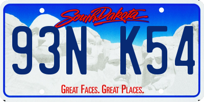 SD license plate 93NK54